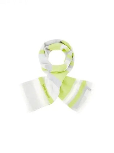 Women s Striped Pattern Cotton Stole Neon Green 271123 - EMPORIO ARMANI - BALAAN 1