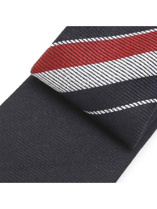 Three-Line Engineer Stripe Wool  Neck Tie Navy - THOM BROWNE - BALAAN 5