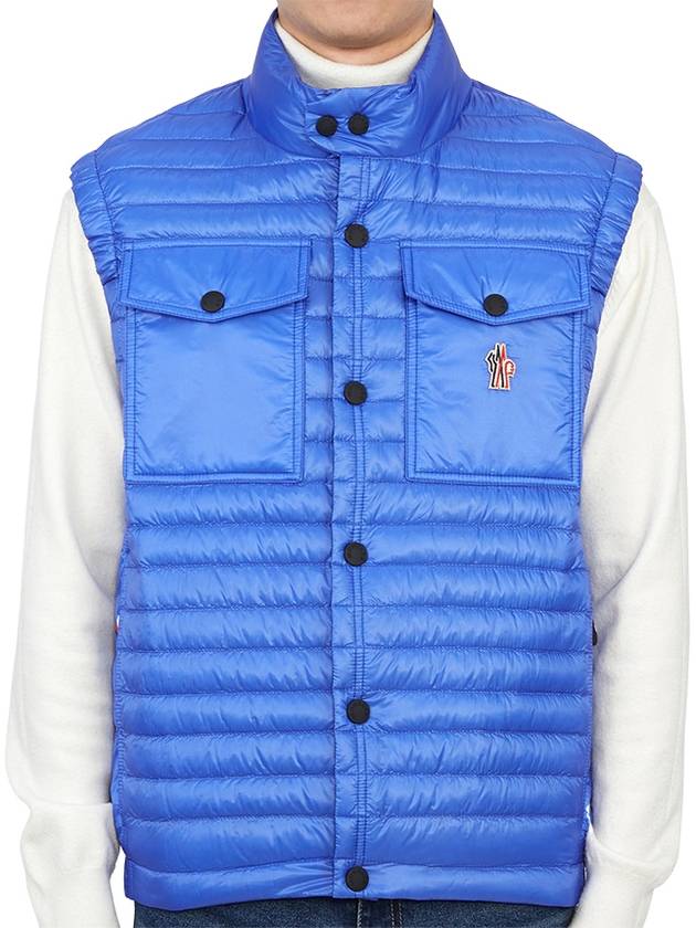 Grenoble Logo Patch Quilted Vest Blue - MONCLER - BALAAN 2