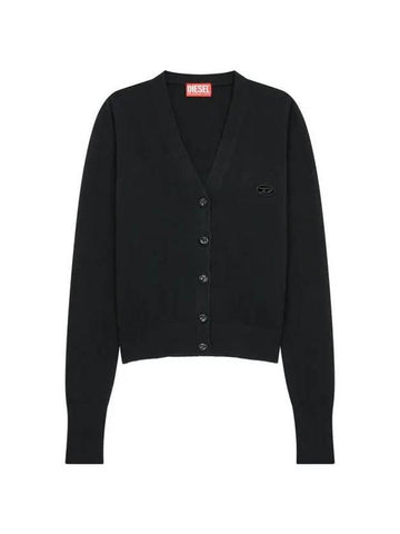 Women s Cashmere Wool Logo Cardigan Black - DIESEL - BALAAN 1