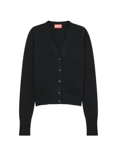 Women s Cashmere Wool Logo Cardigan Black - DIESEL - BALAAN 1