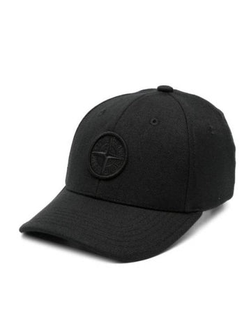 Kids Logo Patch Cap Hat Black - STONE ISLAND - BALAAN 1