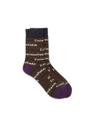 KODAK Logo Pattern Wool Socks BROWN - KODO - BALAAN 1