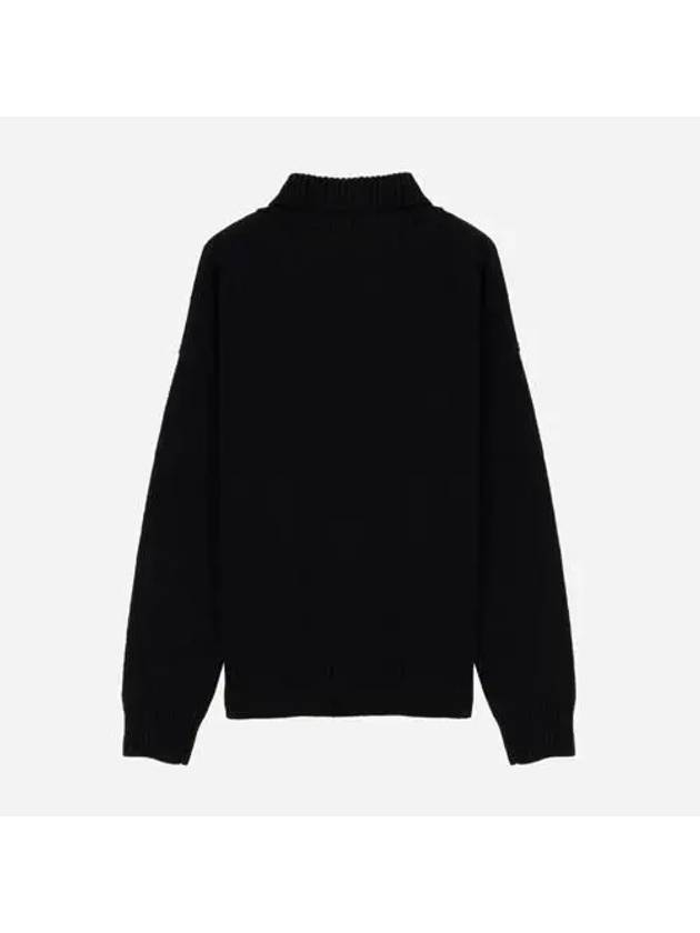 Big heart logo men s turtleneck knit black BKUKS402 018 - AMI - BALAAN 5