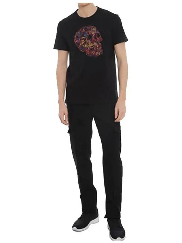 Skull Skull Printing Short Sleeve T-Shirt Black - ALEXANDER MCQUEEN - BALAAN 6