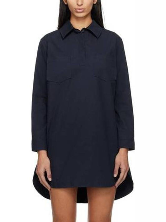 Angela Mini Shirt Collar Cotton Short Dress Navy - A.P.C. - BALAAN 1