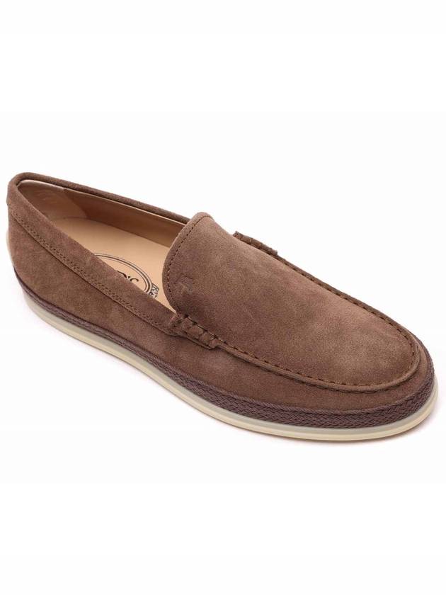 Men's Suede Slip-ons Loafers Brown - TOD'S - BALAAN 4