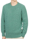 Crew Neck Lambswool Knit Top Green - DRUMOHR - BALAAN 6