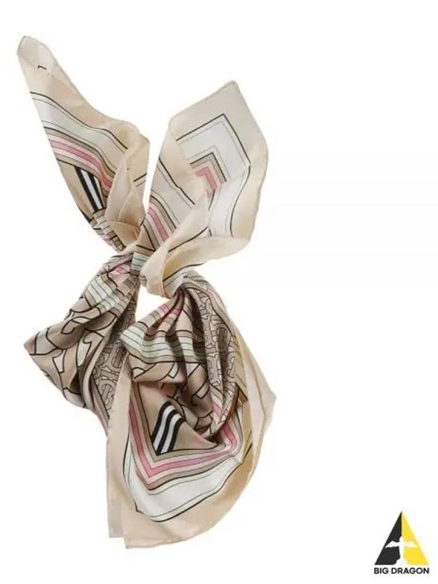 Montage Print Silk Square Scarf Beige Pale Pink - BURBERRY - BALAAN 2