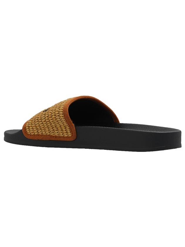 Women's Raffia Slippers Brown - MARNI - BALAAN.