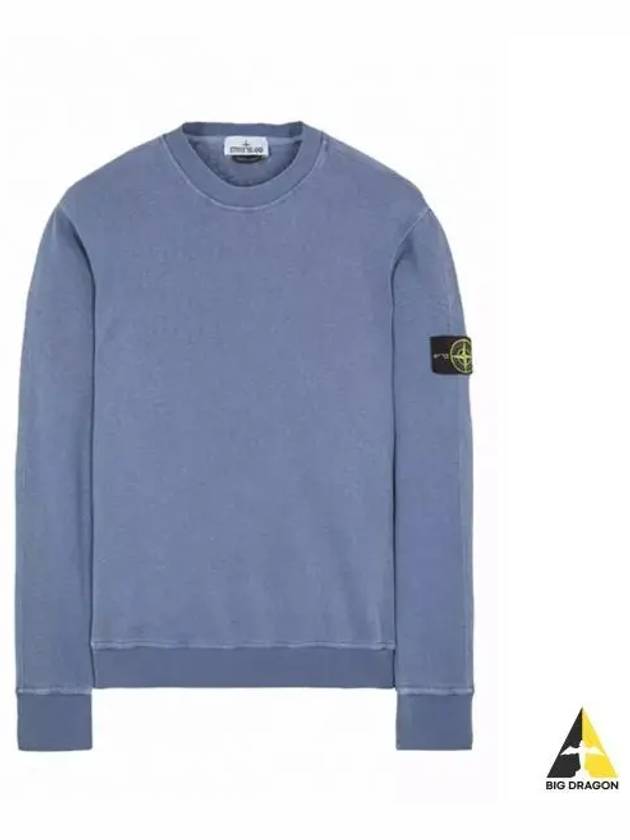 Logo Patch Crew Neck Sweatshirt Navy - STONE ISLAND - BALAAN 2