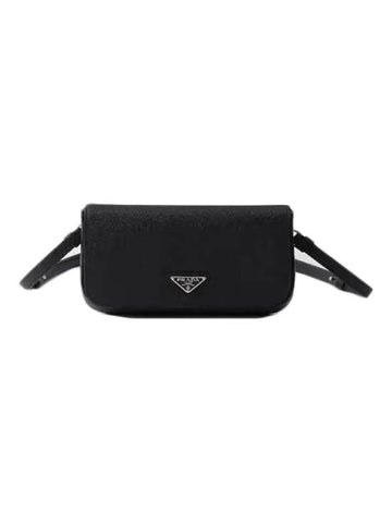 Saffiano Leather Shoulder Bag Black - PRADA - BALAAN 1