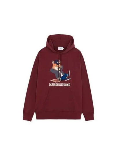 Maison Kitsune DRESSED FOX PRINT RELAXED HOODIE WINE LESS - MAISON KITSUNE - BALAAN 1