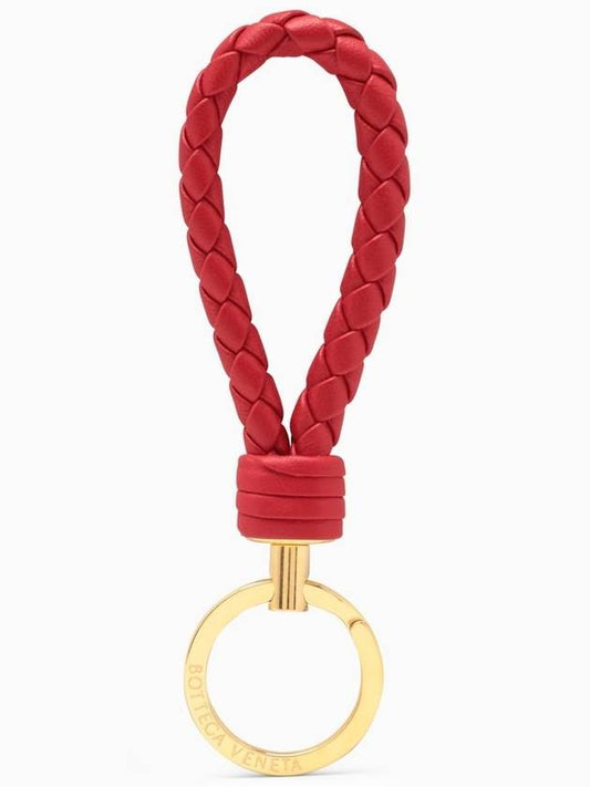 Intrecciato Leather Key Holder Red - BOTTEGA VENETA - BALAAN 2