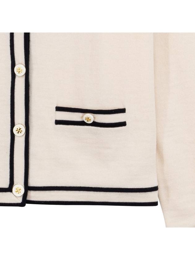 Kendra Button-Up Crew Neck Cardigan Ivory - TORY BURCH - BALAAN 5