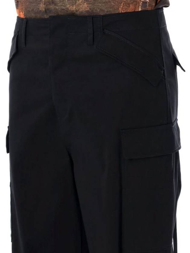 Gabardine Cargo Cotton Straight Pants Black - MSGM - BALAAN 4