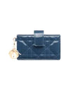 Lady 5-Gusset Patent Cannage Calfskin Card Wallet Midnight Blue - DIOR - BALAAN 1