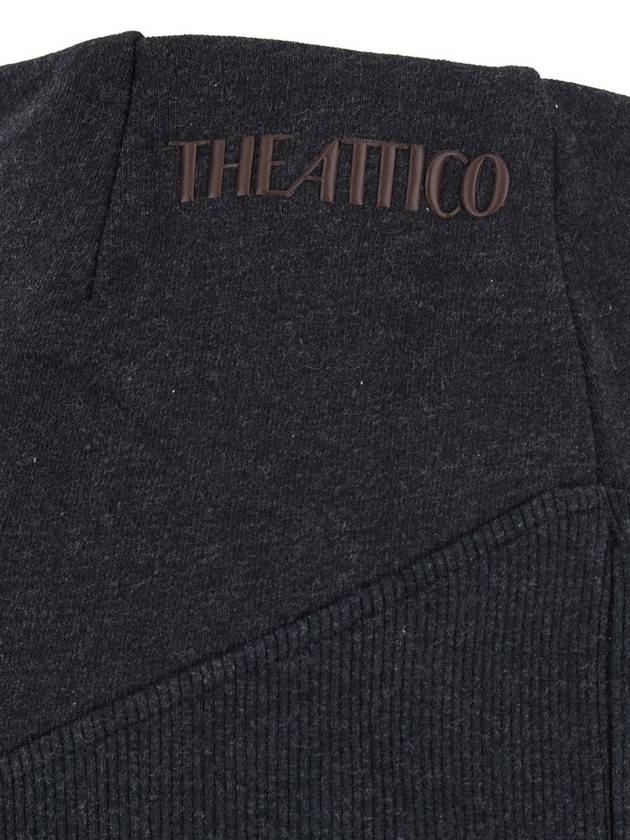 Grey Midi Skirt With Logo Lettering And Handkerchief Hem In Cotton Woman - THE ATTICO - BALAAN 3