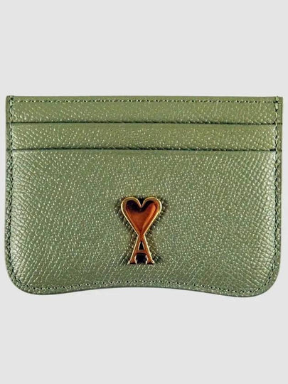 Paris heart logo card wallet olive USL104AL 0036 351 - AMI - BALAAN 2