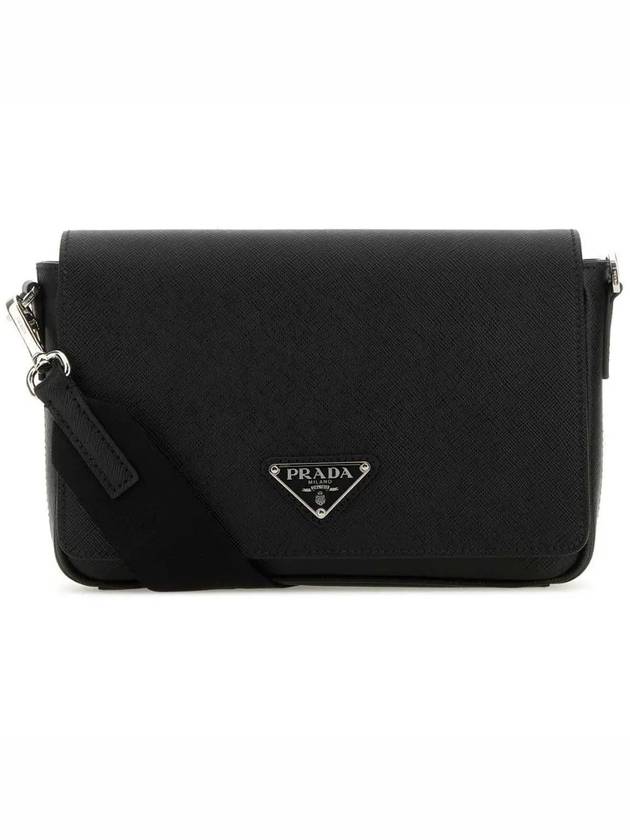 Saffiano Leather Shoulder Bag Black - PRADA - BALAAN 3