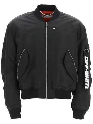 Nylon Bomber Jacket Black - OFF WHITE - BALAAN 1