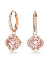 Una Sparkling Dance Clover Drop Earrings Pink Rose Gold - SWAROVSKI - BALAAN 3