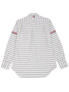 Men's Check Oxford Long Sleeve Shirt Grey - THOM BROWNE - BALAAN 3