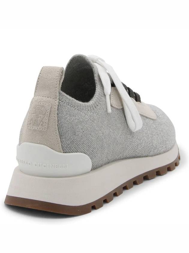 Women's Monilli Knit Low Top Sneakers Grey - BRUNELLO CUCINELLI - BALAAN 4