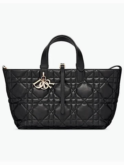 Toujours Macrocannage Calfskin Medium Tote Bag Black - DIOR - BALAAN 2