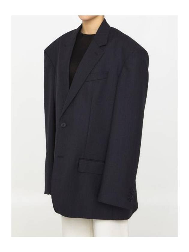 Pinstripe Wool Blazer Jacket Black - BALENCIAGA - BALAAN 3