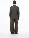 Men s M243MT02CH Snowy Reverse Rib Crew Neck Sweatshirt Khaki Charcoal - CHANCE'S NOI - BALAAN 5