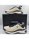 Sneakers Mixed Fiber Women s Shoes Beige Gold G45331 - CHANEL - BALAAN 1