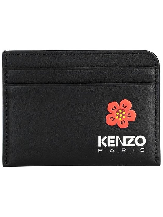 Boke Flower Leather Card Wallet Black - KENZO - BALAAN 2