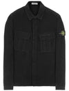 Wappen Patch Two Pocket Shirt Jacket Black - STONE ISLAND - BALAAN 2