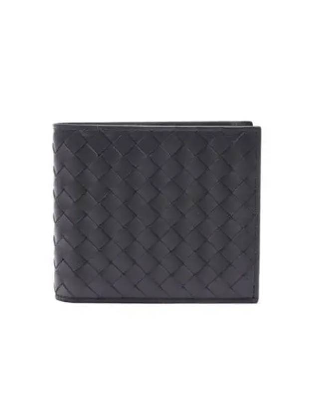 Intrecciato Weaving Half Wallet Dark Grey - BOTTEGA VENETA - BALAAN 2