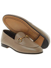 gold leather horsebit loafers beige - GUCCI - BALAAN.