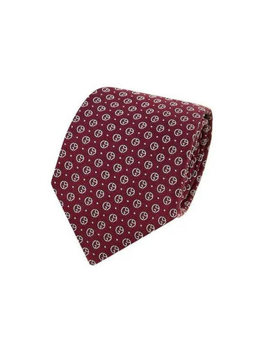 Men s Mini Logo Pattern Silk Tie Burgundy - GIORGIO ARMANI - BALAAN 1