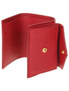 Saffiano Triangle Logo Flap Half Wallet Red - PRADA - BALAAN 7