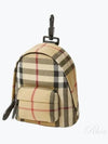 Jett Check Mini Canvas Backpack Charm Key Holder Beige - BURBERRY - BALAAN 2