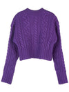 Cable Wool Knit Top Purple - AMI - BALAAN 3