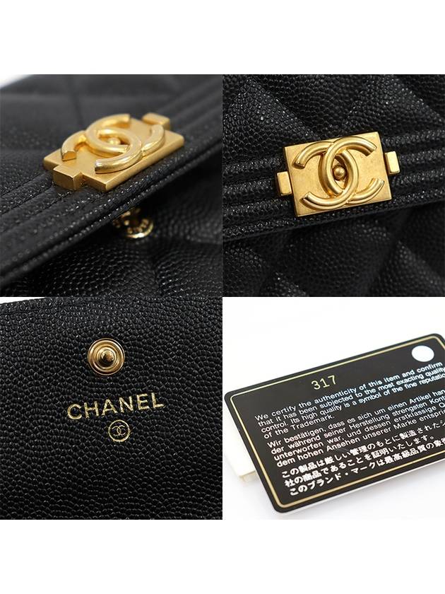 A80286 Black Caviar Gold Boy Long Flap Wallet 31st - CHANEL - BALAAN 7