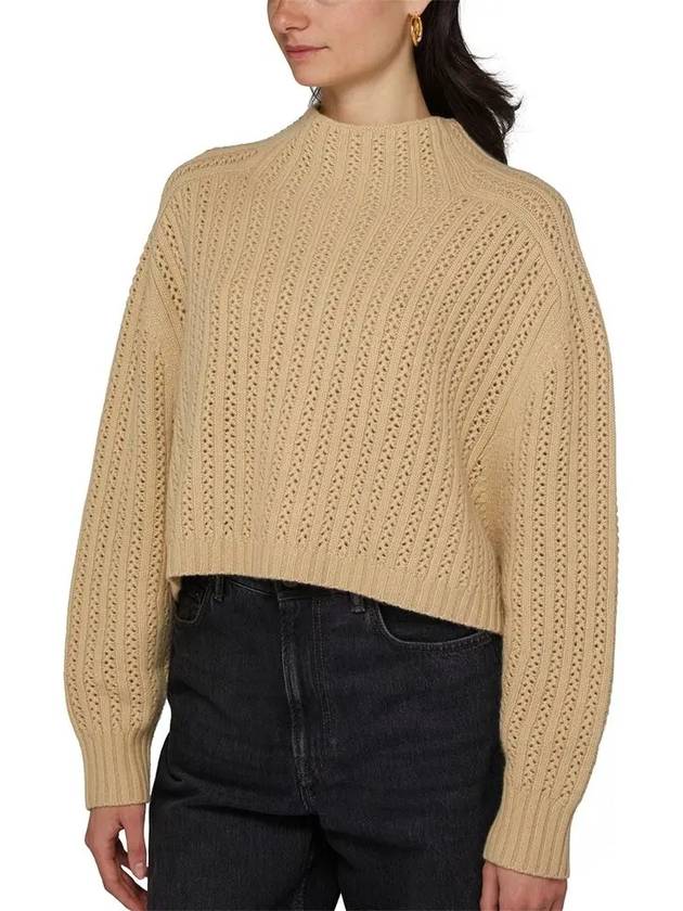 High Neck Back Button Crop Knit Top Beige - MAX MARA - BALAAN 5