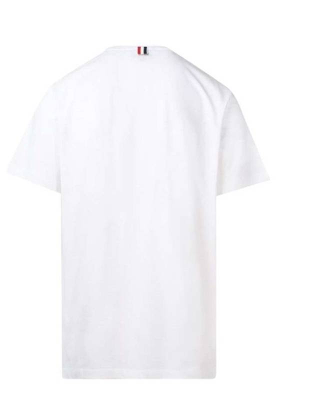 Men's Side Slit Relaxed Short Sleeve T-Shirt White - THOM BROWNE - BALAAN 4