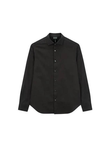 Men s Full Logo Pattern Regular Fit Shirt Black - EMPORIO ARMANI - BALAAN 1