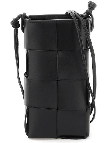 Cassette Intrecciato Mini Cross Bag Black - BOTTEGA VENETA - BALAAN 1