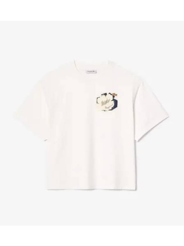 Women s Flower Graphic Short Sleeve T Shirt OFFWHITE Off White - LACOSTE - BALAAN 1