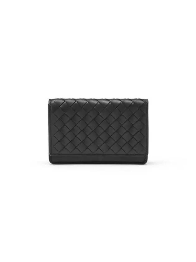 Intrecciato Flap Card Wallet Navy - BOTTEGA VENETA - BALAAN 3