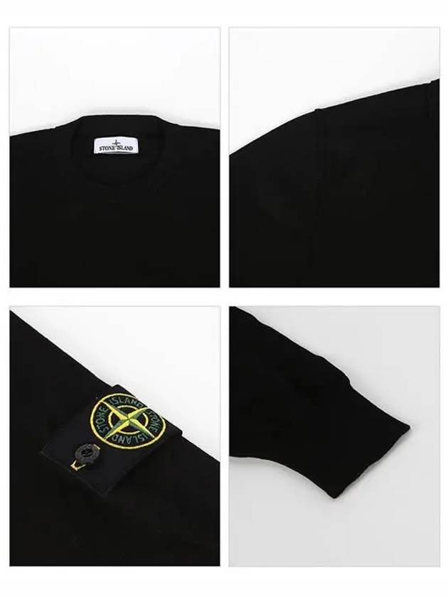 Logo Patch Knit Top Black - STONE ISLAND - BALAAN 5