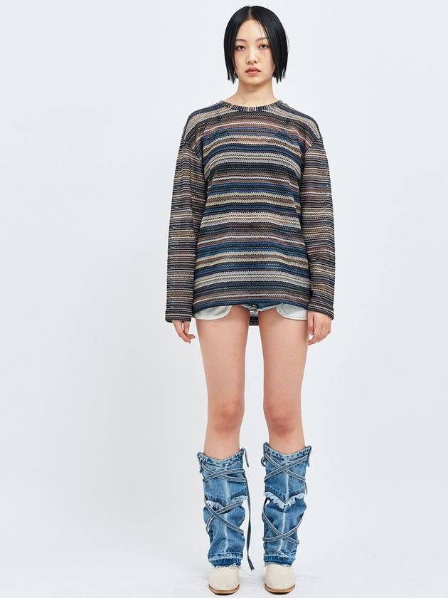 Seawear seethrough craft oversized knit pullover blue - C WEAR BY THE GENIUS - BALAAN 3