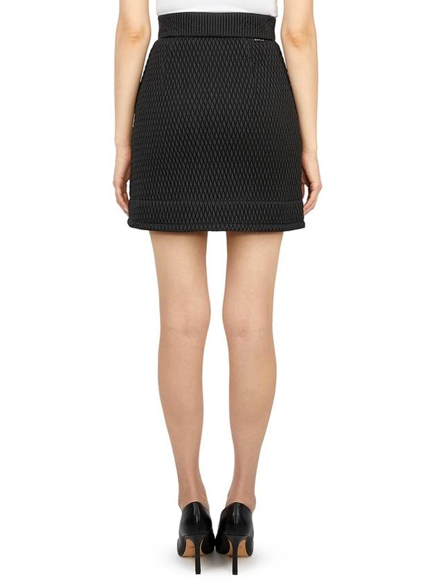 Women's Micro Diamond Quilted Zip-up Mini A-Line Skirt Black - MONCLER - BALAAN.